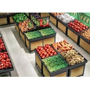 Buy cheap Metal Wooden Fruit And Vegetable Display Rack Gondola Shelf Mid Duty from wholesalers