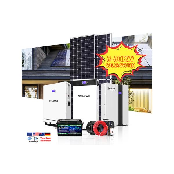 Buy cheap Hybrid 6kw 8kw 10kw 12 Kw 20kw Solar System Solar Panel 10kw System Lithium Battery 48v 100ah For Solar System from wholesalers