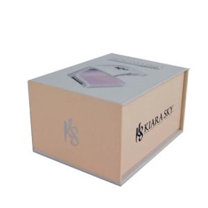 Rigid Electronics Packaging Boxes With Plastic Handle And Flap Glossy Matt