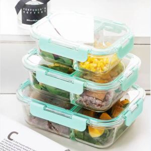 Buy cheap Divided Glass Food Container with Cool Lock PP Lid from wholesalers