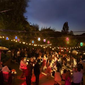 Buy cheap LED Cafe lights with Tuya APP Wifi smart RGBW String Lights 48ft 24sockets hanging lights for patio comme from wholesalers