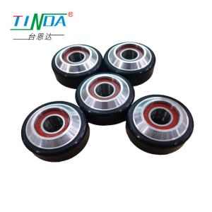 Buy cheap Customized Aluminum Core Rubber Roller Wheel with Polyurethane Surface from wholesalers