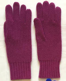 Buy cheap Waffle Stitch Knitted Gloves With Fingers Warm One Size Cashmere Material from wholesalers