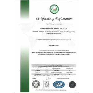 Guangdong Hotman Machine Tool Co.,Ltd. Certifications