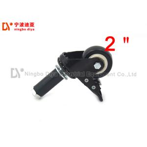 Polished Surface Swivel Caster Wheels 2 Inch Insert Stem Black Castor Wheels