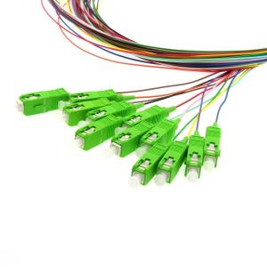 Buy cheap 12 Strand Fiber Optic Cable Pigtail SC APC Singlemode 9/125 LSZH 3m from wholesalers