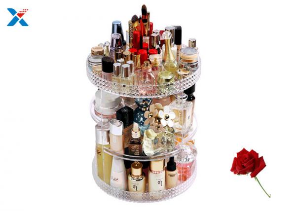 Quality 360 Degree Rotating Acrylic Cosmetic Makeup Box Storage Organizer Color Customized for sale