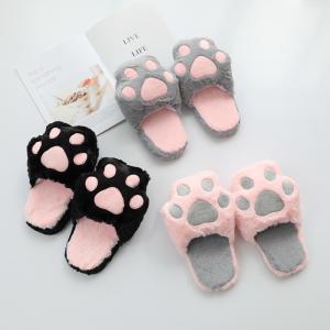 Buy cheap Non Slip 25cm Cat paw Shape Kids Plush Slippers from wholesalers