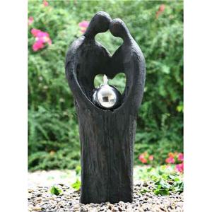 Cement Material Indoor Water Features Fountains In Kiss Lover Shape