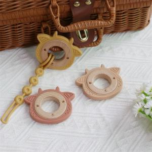 Multifunctional Silicone Baby Teether With Attachable Teething Wooden Ring