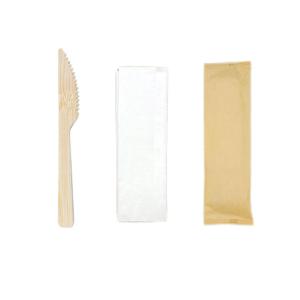 17cm Compostable Bamboo Spoon Biodegradable Disposable Spoon With Kraft Paper
