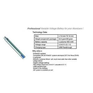 High Quality EGO VV, New Arrival EGO VV, Variable Voltage EGO-V