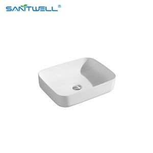 Buy cheap High Quality Rectangle Shape Ceramic Table Top Washbasin Bathroom Sink from wholesalers