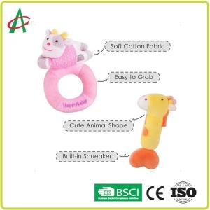 ASTM Huggable Plush Rattle Toys With PP Cotton Filled