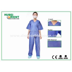 Anti-Fluid Single Medical Use SMS Medical Pajamas With Shirt And Trousers For