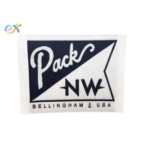 Buy cheap Polyester Fabric Rectangle Paper Coated Woven Patches Size Customized With Laser Cut from wholesalers