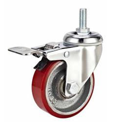 Quality PU cast iron Caster with brake for sale