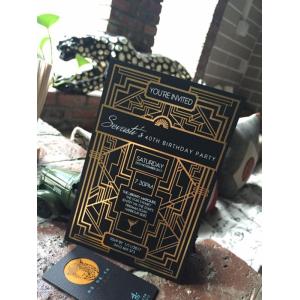 Buy cheap Black And Gold Custom Wedding Invitations , Beautiful Birthday Invitation Card from wholesalers