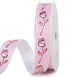 Silk Ribbon Rose For Wedding Party Decoration Single Side Romantic Satin Printed