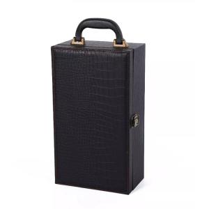 Buy cheap Rigid PU Leather Box CMYK Glass Wine Box packaging Varnish 1 2 pcs from wholesalers