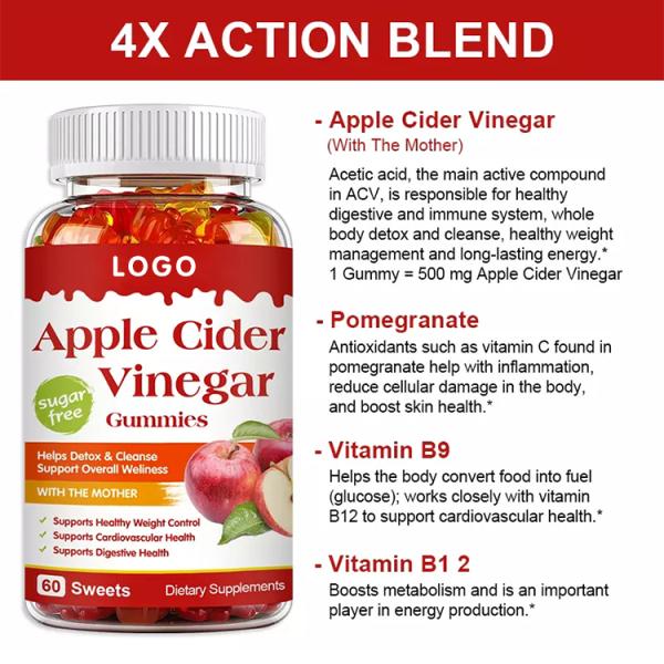 Healthcare Supplement keto apple cider vinegar vitamin d immune support flat cider loss gummy