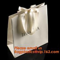 Buy cheap luxury paper shopping bag for jewellry, twist handle luxury print fancy brown product