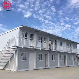 China Zontop Low Cost High Quality 20ft  Glass Foldable Tiny Folding Install  Modern Hotel Two Story Steel  Prefab Container H on sale