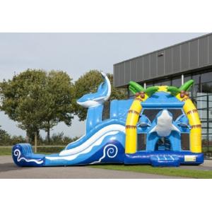 Buy cheap 2 In 1 Dolphin Big Bouncy Castles Inflatable With Wacky Dual Slide For Amucement from wholesalers