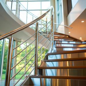 Buy cheap Corrosion-Resistant Stainless Steel Handrails with 8mm Glass Clamps for Staircases from wholesalers