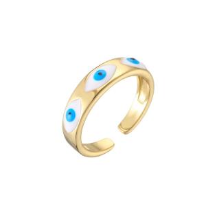 Buy cheap Enamel Evil Eye Ring Gold Plated from wholesalers