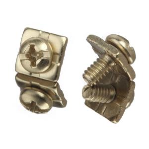 Buy cheap DIN Gold Plated M3.5 * 10 Pan Head Combination Screw With Square Washer from wholesalers