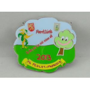 Buy cheap 95mm Ecofriendly Green Enamel Medal , Zinc Alloy With Epoxy For Gift from wholesalers