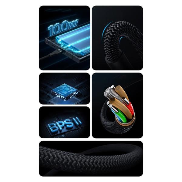 5A 100w USB Type C to Lightning Cable for iPhone 12/11/XS/XR/8/7/6 MFI Certified 6ft Nylon Braided Fast Charge and Sync