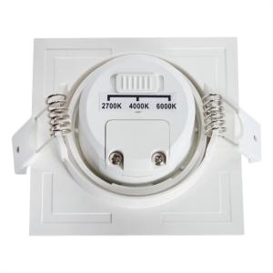 CCT Changeable Indoor LED Downlights 5W IP54 Black Square Recessed