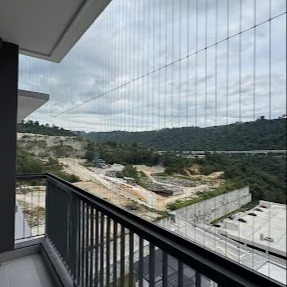 Balcony Invisible Grille transparent mesh safety solution combining durability