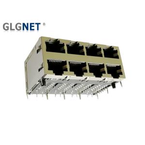 Buy cheap Magnetic RJ45 Connector 2 x 4 Stacked RJ45 Modular Jack 1000 Base T with POE Function from wholesalers