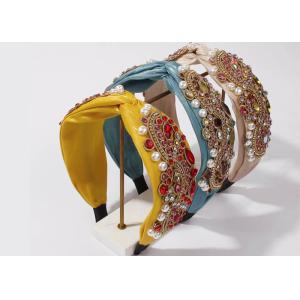 Buy cheap New Bohemia ornate fabric headbands with diamond-encrusted imitation pearl hair accessories for ladies girls from wholesalers