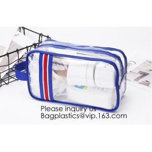 Buy cheap Modern Fashion Travel Portable Transparent PVC Customized Logo Cosmetic Pouch,PVC Cosmetic Pouch With red Zipper from wholesalers