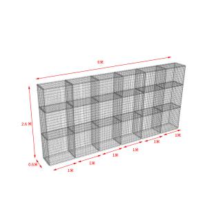 Buy cheap 6x0.6x2.6m Warm Galvanized 10x10cm Welded Mesh Gabion from wholesalers