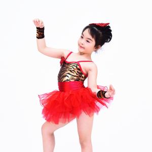 Buy cheap Stage Performance Kids Dance Clothes Confetti Dance Tutu Skirts Animal Printed With Bows from wholesalers