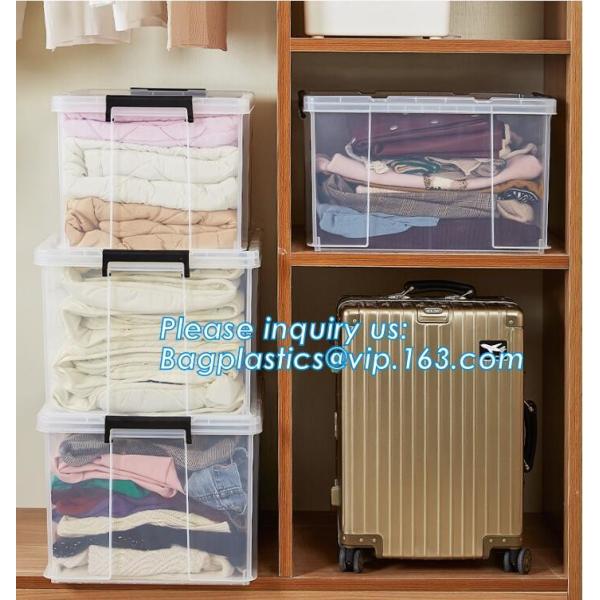 Quality 10L Clear Household Reusable Stack Plastic Storage Boxes, Transparent Household Handled PP Storage Box Plastic Boxes pac for sale