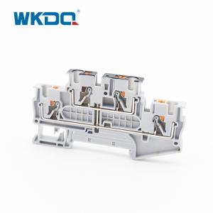 China JPTTB 4 - PV Din Rail Feed Through Terminal Block 2 Level With Equipotential Bonder on sale