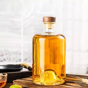 Buy cheap Custom Color 750ml Transparent Round Wide Mouth Glass Liquor Bottle for Wine Vodka Gin from wholesalers