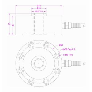 300kg Compression Load Cell 3000N Compression Force Transducer With Indicator