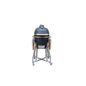 Buy cheap Outdoor Shiny Black Color 15 Kamado Style Ceramic Grill 39cm With Cart And Side Tables from wholesalers