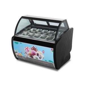 Buy cheap 12 Pans Curved Glass Ice Cream Display Freezer Gelato Display Fridge from wholesalers