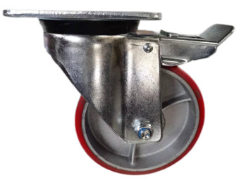 Quality Europe Industrial Swivel PU Castor With Brake 500kg for sale