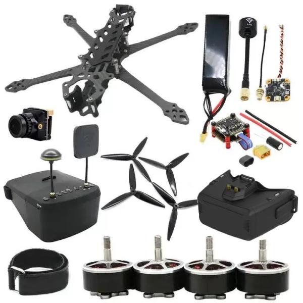 High Speed Racing FPV Drone with Custom Camera Long Flight Time Black Design