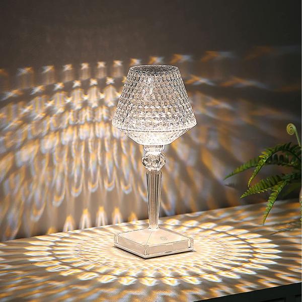 Quality Rechargeable Wineglass Diamond Crystal Table Lamp For Home Office for sale