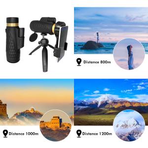 Smartphone 12x50 Fixed Focus Russian Monocular Telescope For Hunting